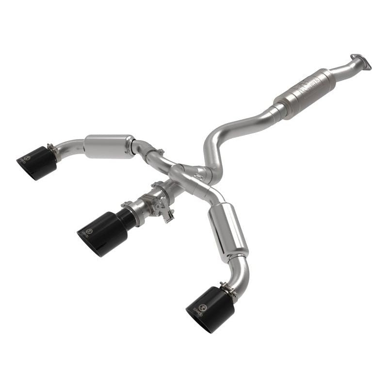 aFe 23-24 Toyota GR Corolla L3 1.6L (t) Gemini XV 3in to 2-1/2in Cat Back Exhaust w/ Black Tips - NP Motorsports