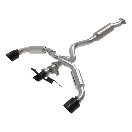 aFe 23-24 Toyota GR Corolla L3 1.6L (t) Gemini XV 3in to 2-1/2in Cat Back Exhaust w/ Black Tips - NP Motorsports