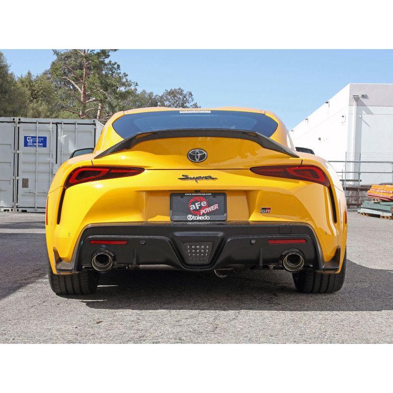 aFe POWER Takeda 2021 Toyota Supra 2.0L (t) 2.5in-3in 304 SS CB Exhaust w/ Carbon Tips - NP Motorsports