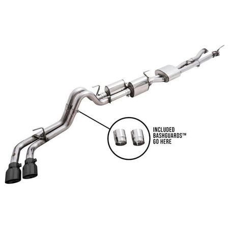 AWE 16-22 Toyota Tacoma 0FG Catback Exhaust w/ BashGuard - Dual Diamond Black Tips - NP Motorsports