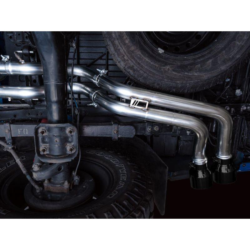 AWE 16-22 Toyota Tacoma 0FG Catback Exhaust w/ BashGuard - Dual Diamond Black Tips - NP Motorsports