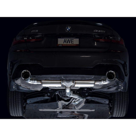 AWE 19-23 BMW 330i / 21-23 BMW 430i Base G2X Touring Axle Back Exhaust - Chrome Silver - NP Motorsports