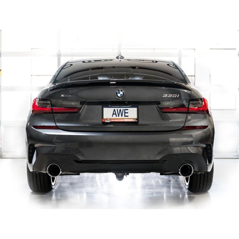 AWE 19-23 BMW 330i / 21-23 BMW 430i Base G2X Track Edition Axle Back Exhaust - Chrome Silver - NP Motorsports