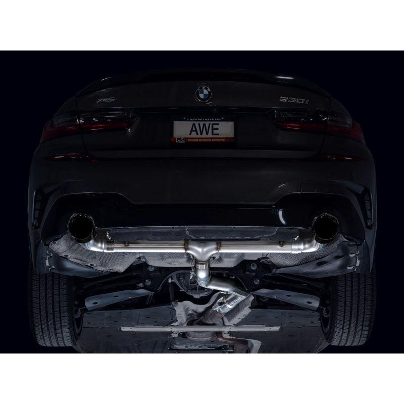 AWE 19-23 BMW 330i / 21-23 BMW 430i Base G2X Track Edition Axle Back Exhaust - Diamond Black - NP Motorsports