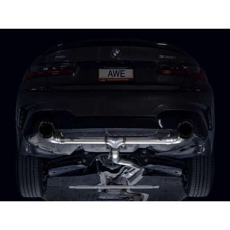 AWE 19-23 BMW 330i / 21-23 BMW 430i Base G2X Track Edition Axle Back Exhaust - Diamond Black - NP Motorsports