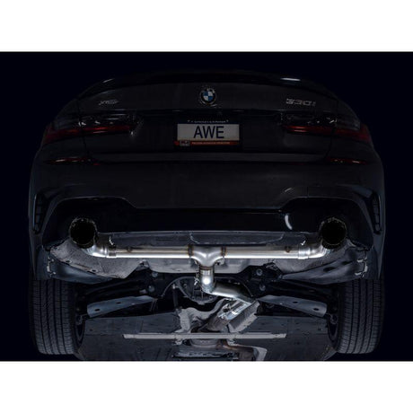 AWE 19-23 BMW 330i / 21-23 BMW 430i Base G2X Track Edition Axle Back Exhaust - Diamond Black - NP Motorsports