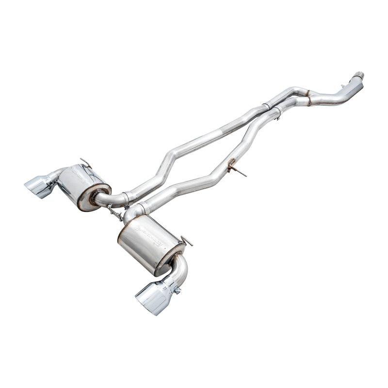 AWE 2020 Toyota Supra A90 Non-Resonated Touring Edition Exhaust - 5in Chrome Silver Tips - NP Motorsports