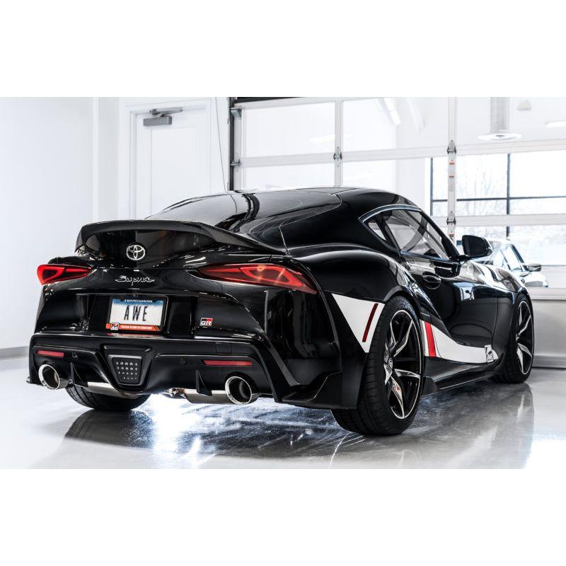 AWE 2020 Toyota Supra A90 Non-Resonated Touring Edition Exhaust - 5in Chrome Silver Tips - NP Motorsports