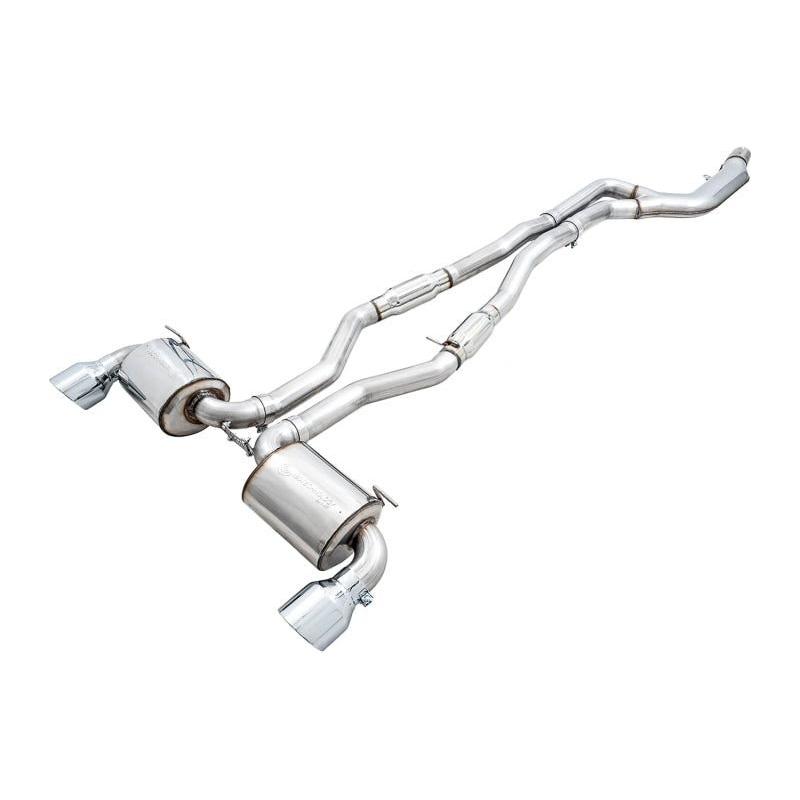AWE 2020 Toyota Supra A90 Resonated Touring Edition Exhaust - 5in Chrome Silver Tips - NP Motorsports