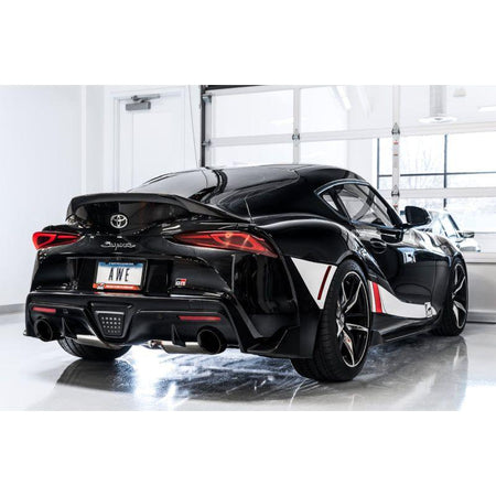 AWE 2020 Toyota Supra A90 Resonated Touring Edition Exhaust - 5in Diamond Black Tips - NP Motorsports