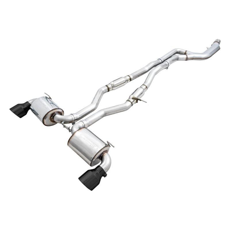 AWE 2020 Toyota Supra A90 Resonated Touring Edition Exhaust - 5in Diamond Black Tips - NP Motorsports