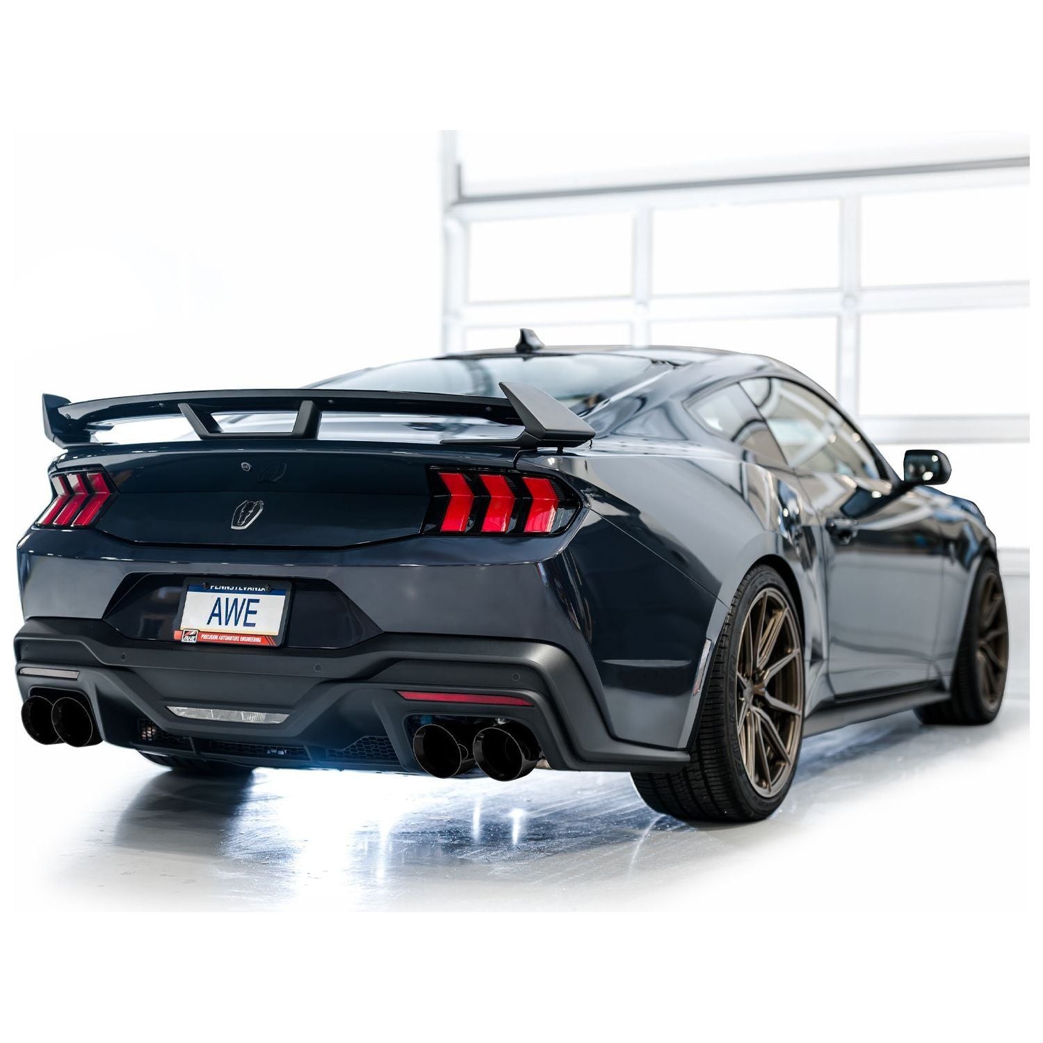 AWE 2024 Ford Mustang Dark Horse S650 RWD SwitchPath Catback Exhaust w/ Quad Diamond Black Tips - NP Motorsports