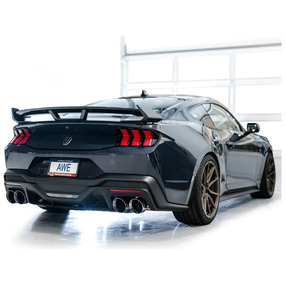 AWE 2024 Ford Mustang Dark Horse S650 RWD Track Edition Catback Exhaust w/ Quad Chrome Silver Tips - NP Motorsports