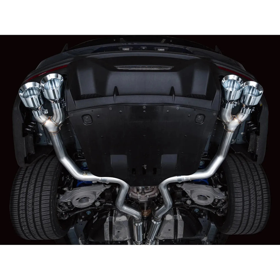 AWE 2024 Ford Mustang Dark Horse S650 RWD Track Edition Catback Exhaust w/ Quad Chrome Silver Tips - NP Motorsports