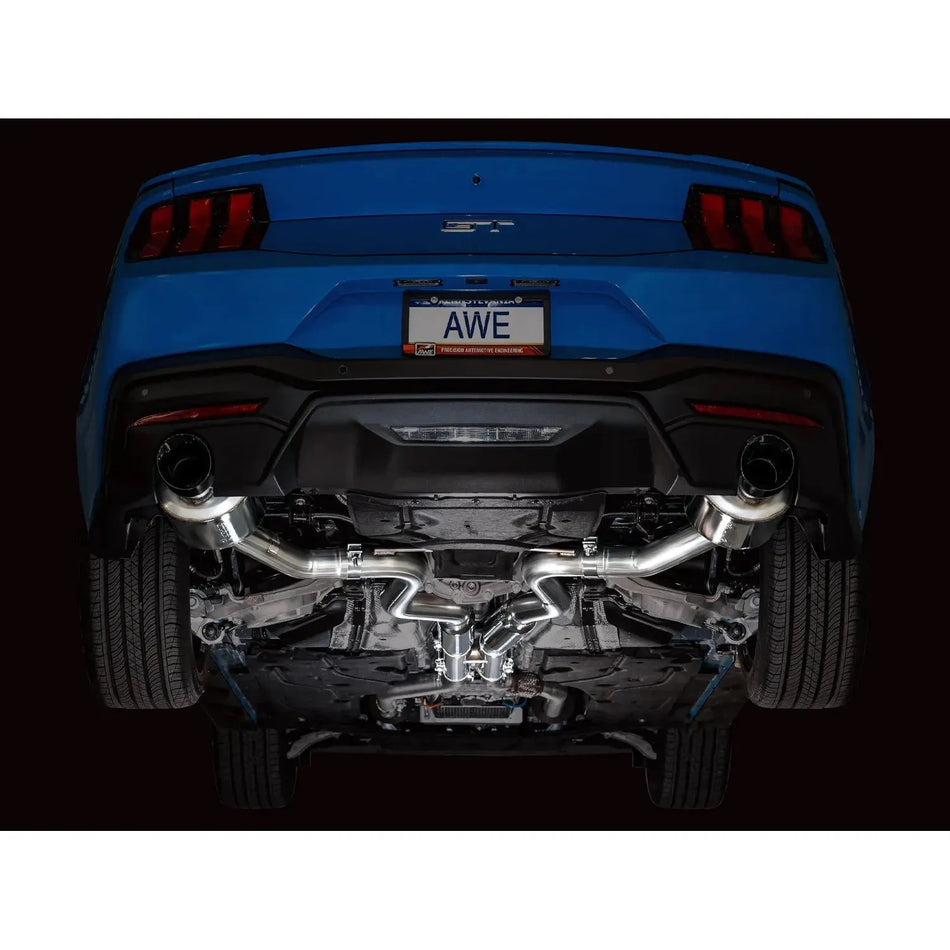 AWE 2024 Ford Mustang GT Fastback S650 RWD Touring Catback Exhaust w/ Dual Diamond Black Tips - NP Motorsports