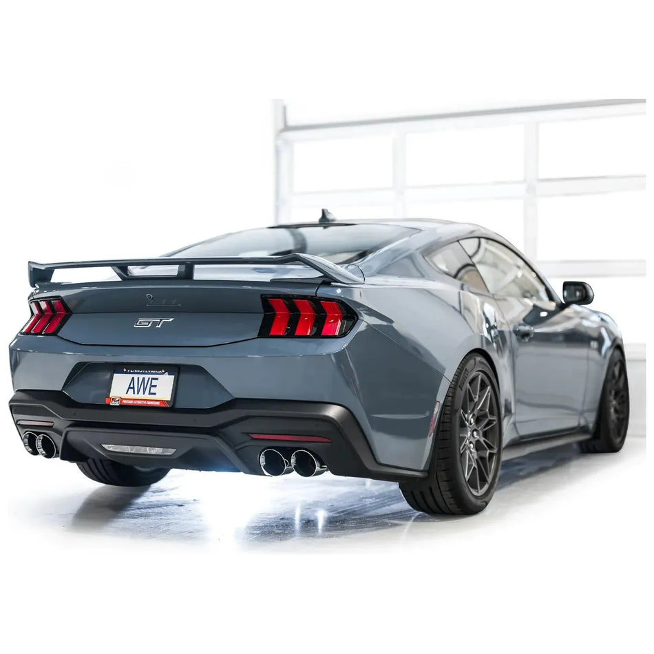 AWE 2024 Ford Mustang GT Fastback S650 RWD Track Edition Catback Exhaust w/ Quad Chrome Silver Tips - NP Motorsports