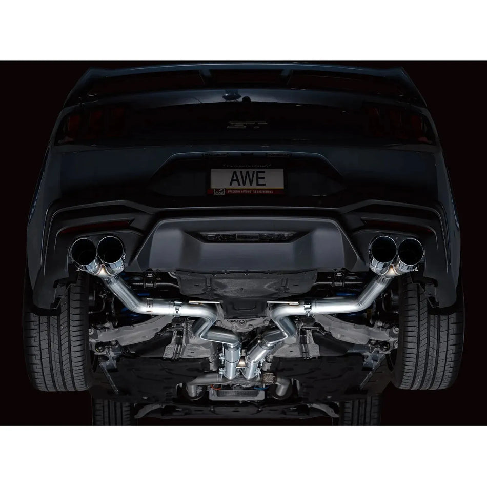 AWE 2024 Ford Mustang GT Fastback S650 RWD Track Edition Catback Exhaust w/ Quad Chrome Silver Tips - NP Motorsports
