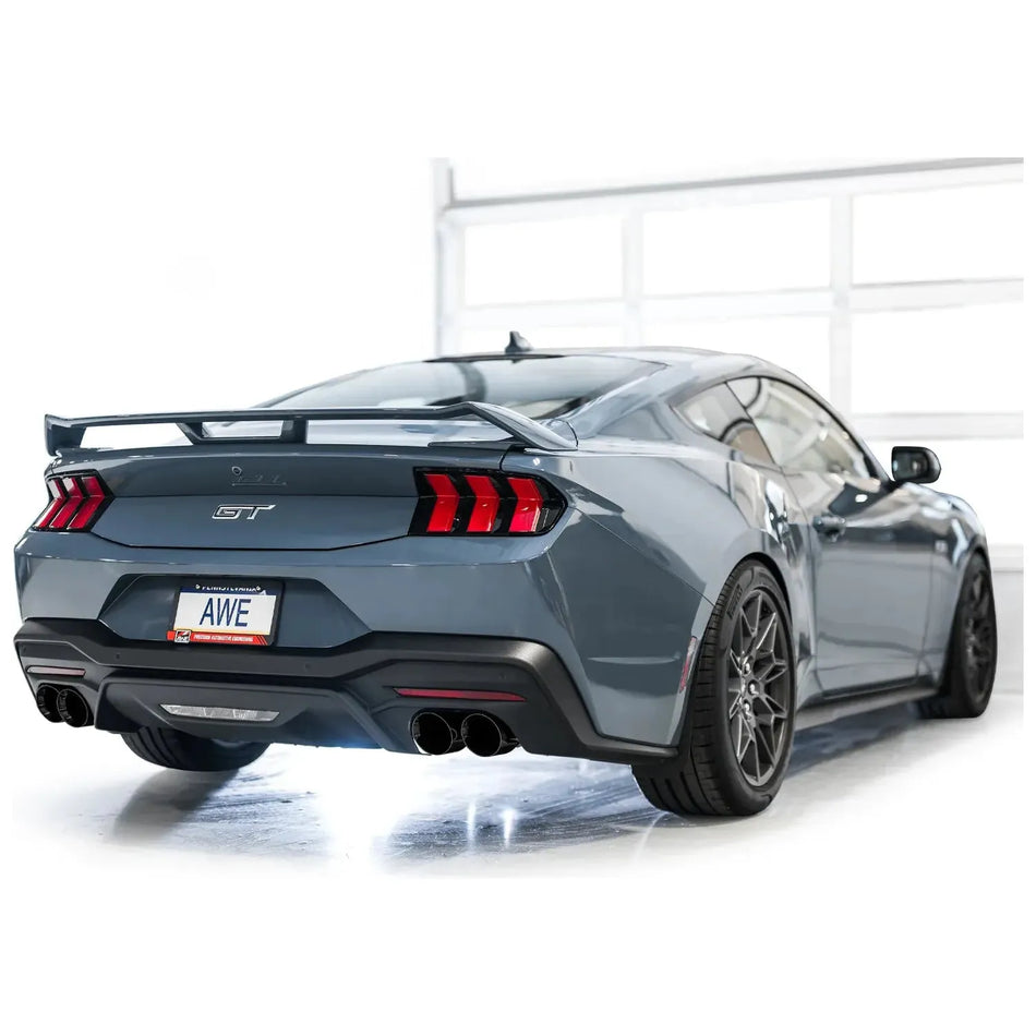 AWE 2024 Ford Mustang GT Fastback S650 RWD Track Edition Catback Exhaust w/ Quad Diamond Black Tips - NP Motorsports