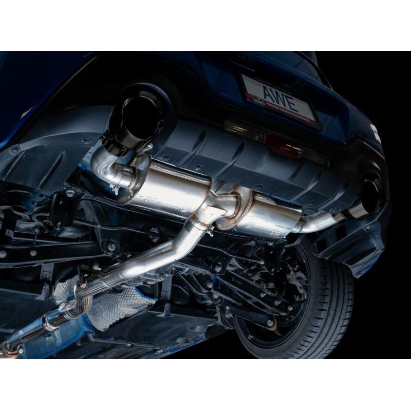 AWE Subaru BRZ/ Toyota GR86/ Toyota 86 Touring Edition Cat-Back Exhaust- Diamond Black Tips - NP Motorsports