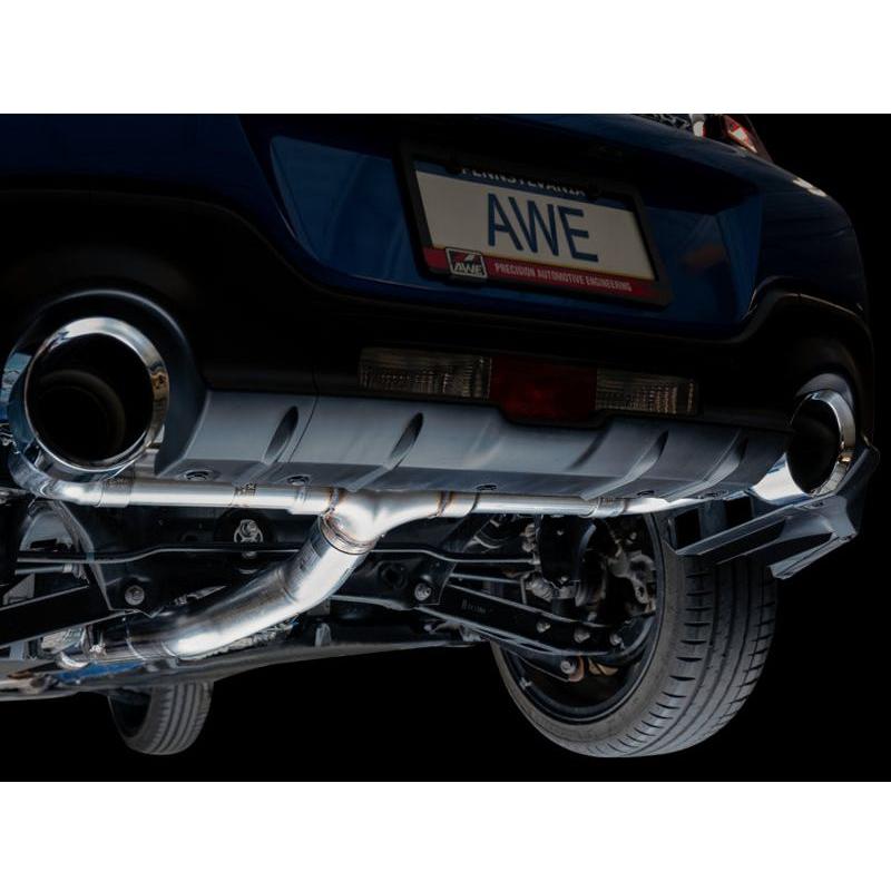 AWE Subaru BRZ/ Toyota GR86/ Toyota 86 Track Edition Cat-Back Exhaust- Chrome Silver Tips - NP Motorsports