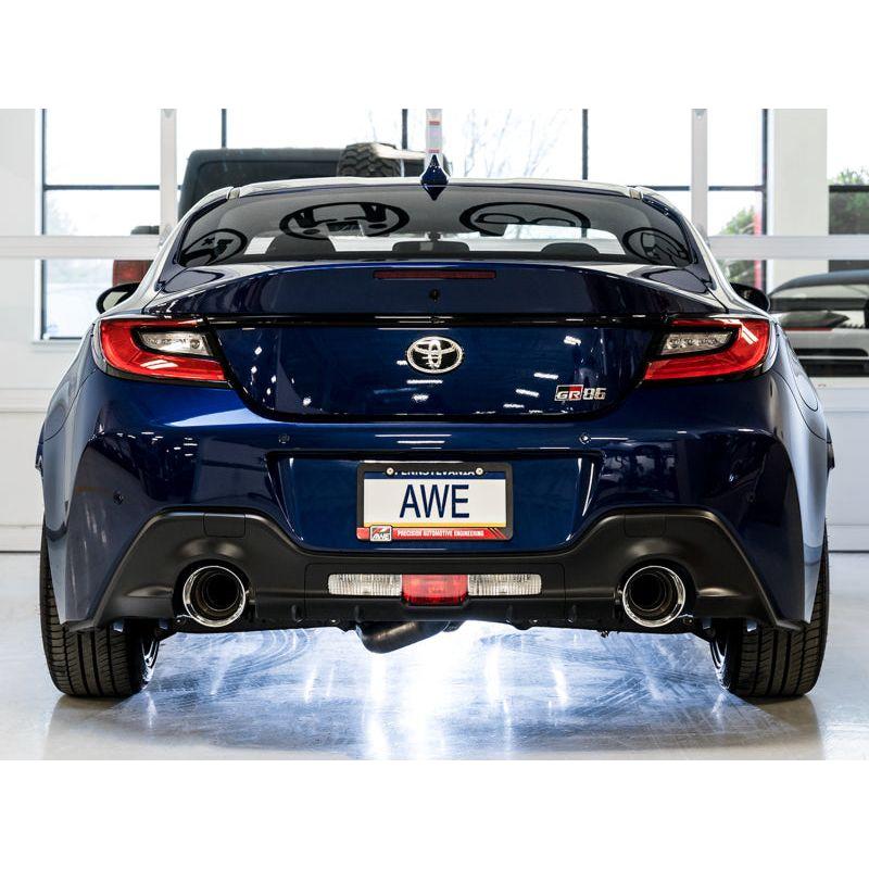 AWE Subaru BRZ/ Toyota GR86/ Toyota 86 Track Edition Cat-Back Exhaust- Chrome Silver Tips - NP Motorsports