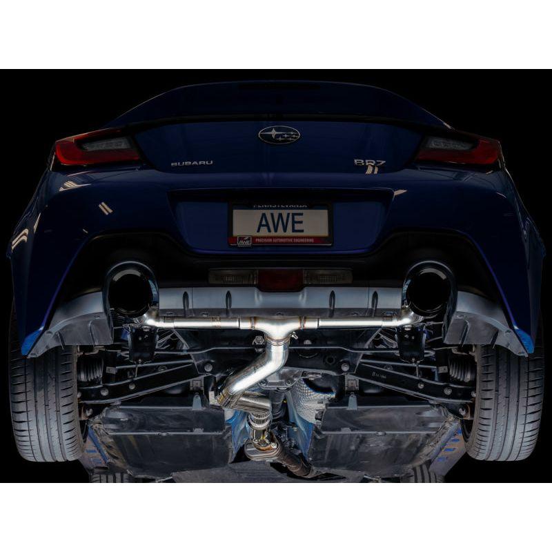 AWE Subaru BRZ / Toyota GR86 / Toyota 86 Track Edition Cat-Back Exhaust- Diamond Black Tips - NP Motorsports