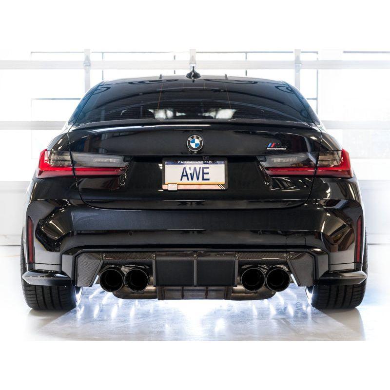 AWE Track Edition Catback Exhaust for BMW G8X M3/M4 - Diamond Black Tips - NP Motorsports