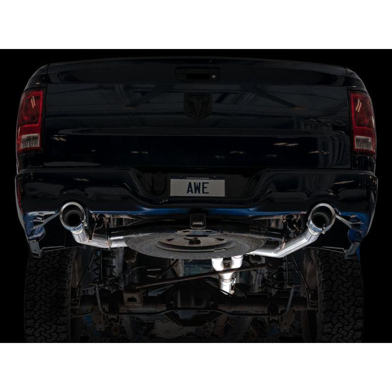 AWE Tuning 09-18 RAM 1500 5.7L (w/Cutouts) 0FG Dual Rear Exit Cat-Back Exhaust - Chrome Silver Tips - NP Motorsports