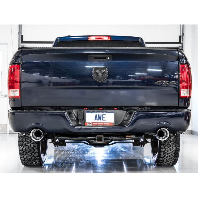 AWE Tuning 09-18 RAM 1500 5.7L (w/Cutouts) 0FG Dual Rear Exit Cat-Back Exhaust - Chrome Silver Tips - NP Motorsports