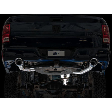 AWE Tuning 09-18 RAM 1500 5.7L (w/Cutouts) 0FG Dual Rear Exit Cat-Back Exhaust - Chrome Silver Tips - NP Motorsports