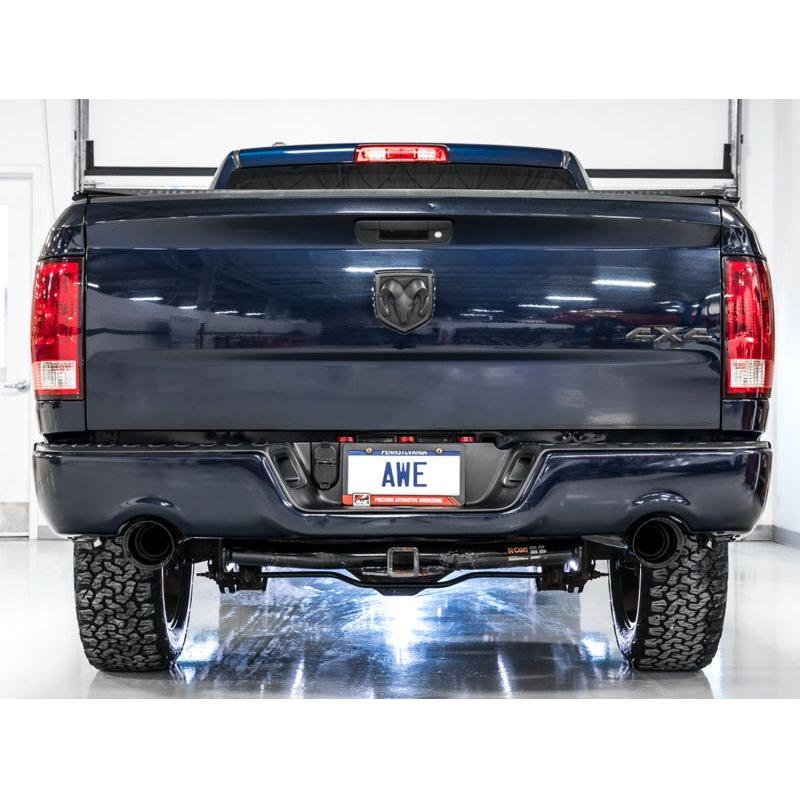 AWE Tuning 09-18 RAM 1500 5.7L (w/Cutouts) 0FG Dual Rear Exit Cat-Back Exhaust - Diamond Black Tips - NP Motorsports