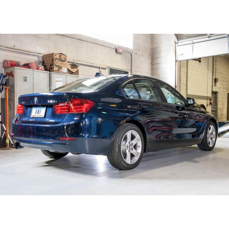 AWE Tuning 13-18 BMW 320i (F30) Touring Edition Exhaust w/ Perfomance Mid Pipe - Diamond Black Tips - NP Motorsports