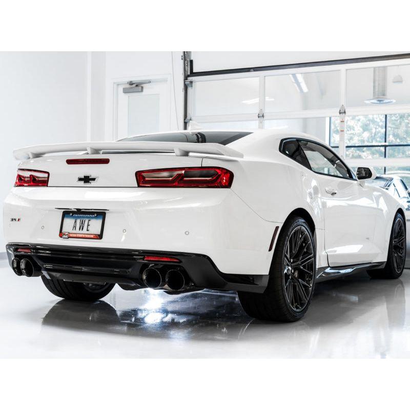 AWE Tuning 16-19 Chevy Camaro SS Non-Res Cat-Back Exhaust -Touring Edition (Quad Diamond Black Tips) - NP Motorsports