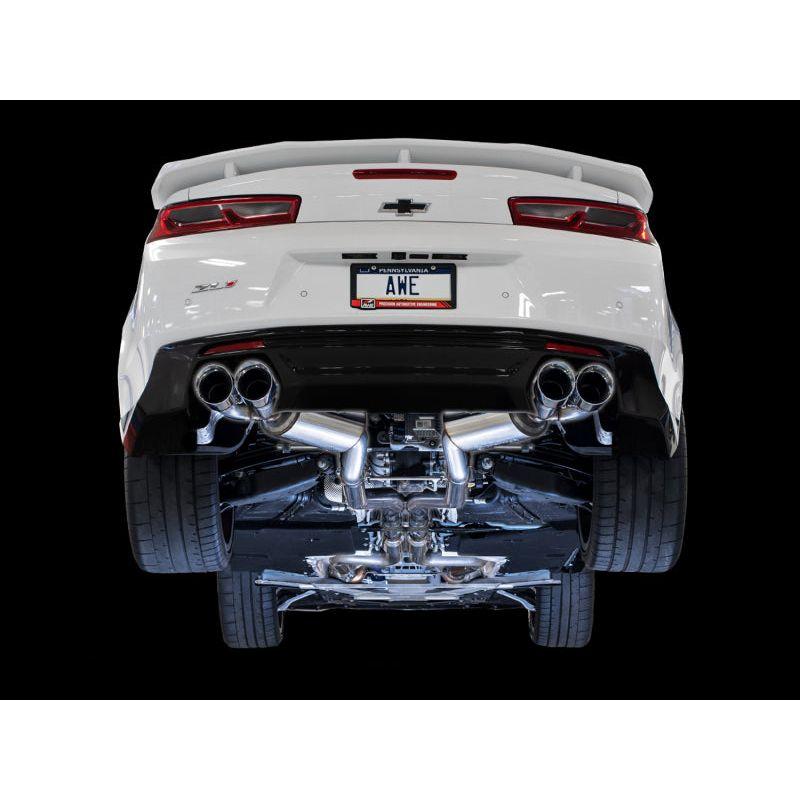 AWE Tuning 16-19 Chevy Camaro SS Res Cat-Back Exhaust -Touring Edition (Quad Chrome Silver Tips) - NP Motorsports