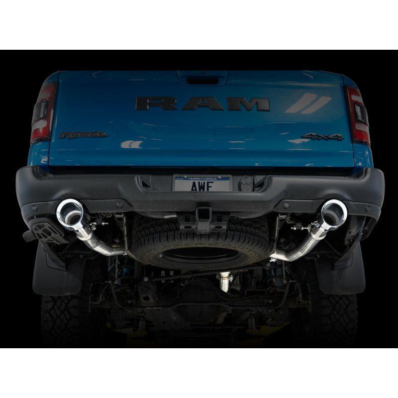 AWE Tuning 19-21 RAM 1500 5.7L (w/Cutouts) 0FG Dual Rear Exit Cat-Back Exhaust - Chrome Silver Tips - NP Motorsports