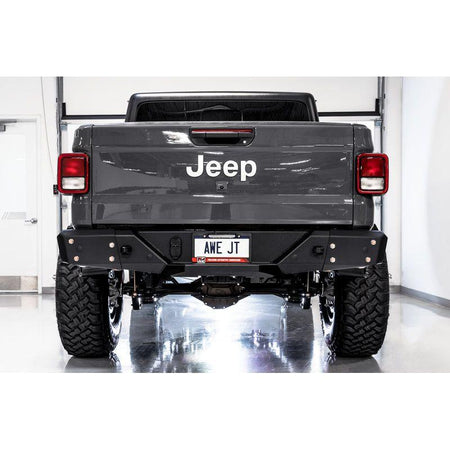 AWE Tuning 20-21 Jeep Gladiator JT 3.6L Tread Edition Cat-Back Dual Exhaust - Diamond Black Tip - NP Motorsports