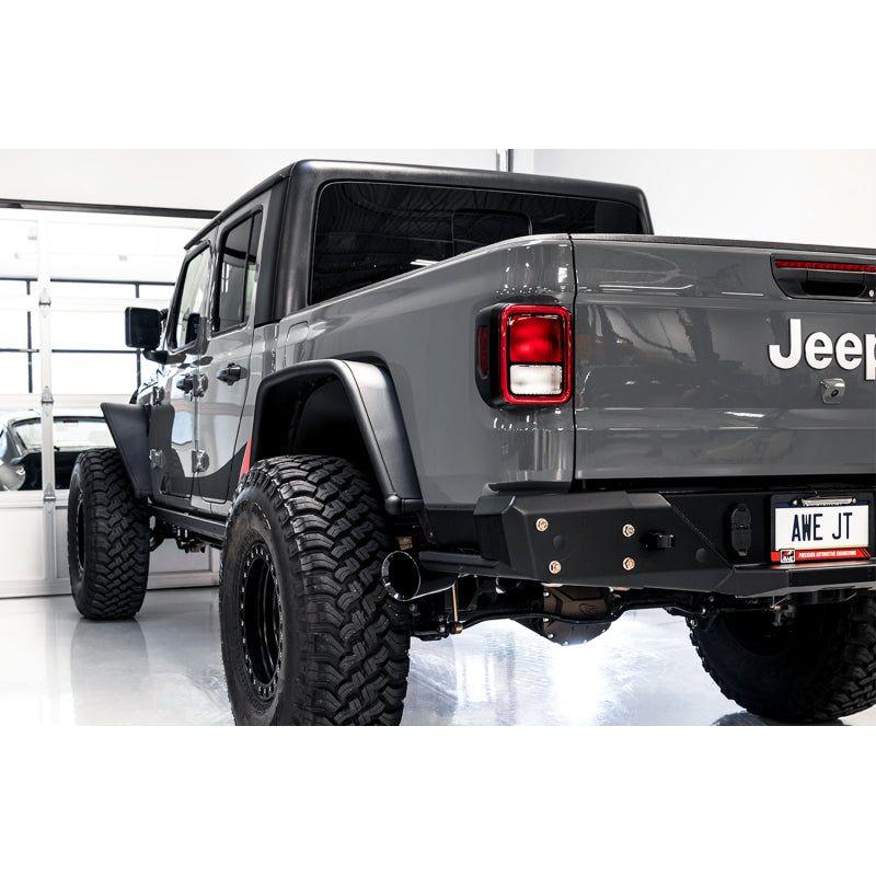 AWE Tuning 20-21 Jeep Gladiator JT 3.6L Tread Edition Cat-Back Single Side Exhaust - Diamond Blk Ti - NP Motorsports