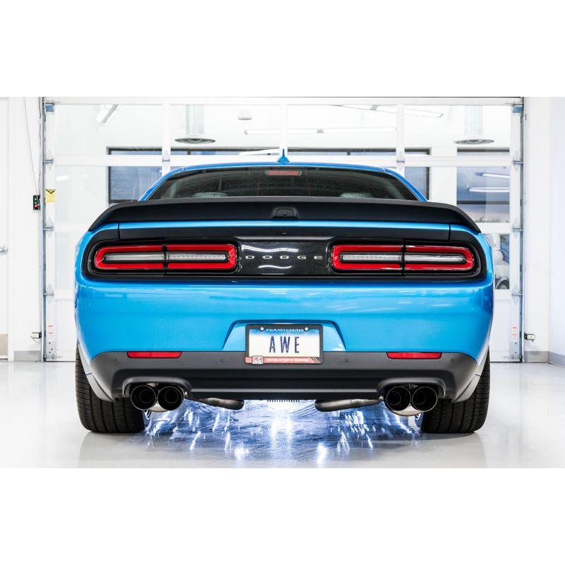 AWE Tuning 2015+ Dodge Challenger 6.4L/6.2L Non-Resonated Touring Edition Exhaust - Quad Black Tips - NP Motorsports