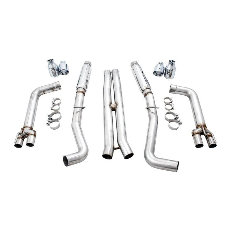 AWE Tuning 2015+ Dodge Challenger 6.4L/6.2L SC Track Edition Exhaust - Quad Chrome Silver Tips - NP Motorsports