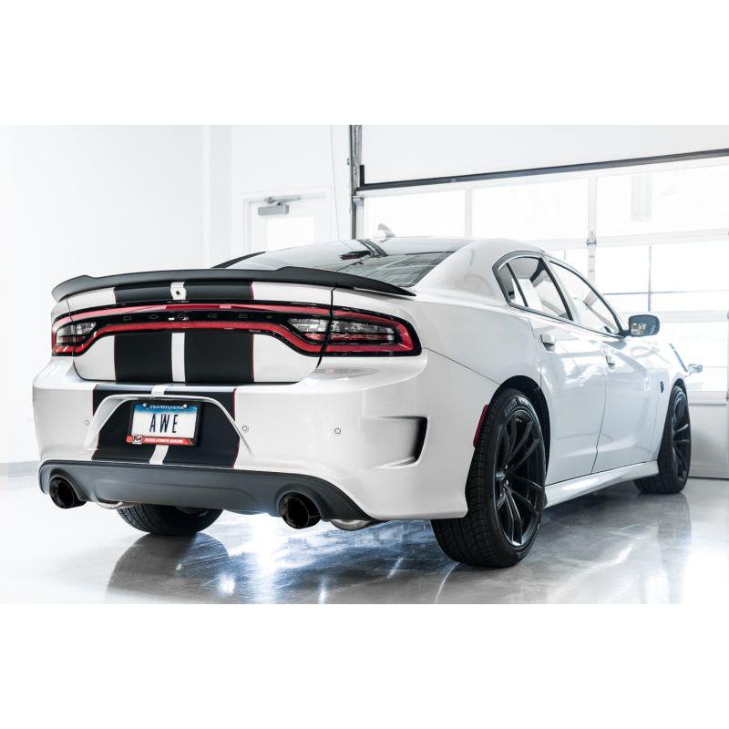 AWE Tuning 2015+ Dodge Charger 6.4L/6.2L Non-Resonated Touring Edition Exhaust - Diamond Blk Tips - NP Motorsports