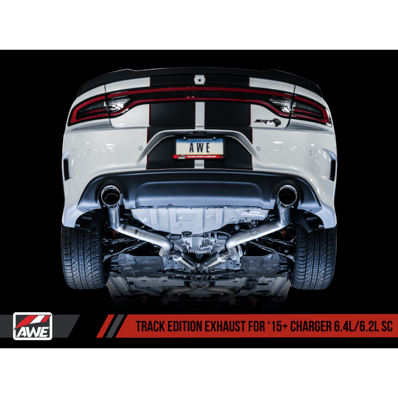 AWE Tuning 2015+ Dodge Charger 6.4L/6.2L Supercharged Track Edition Exhaust - Chrome Silver Tips - NP Motorsports