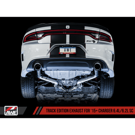 AWE Tuning 2015+ Dodge Charger 6.4L/6.2L Supercharged Track Edition Exhaust - Diamond Black Tips - NP Motorsports