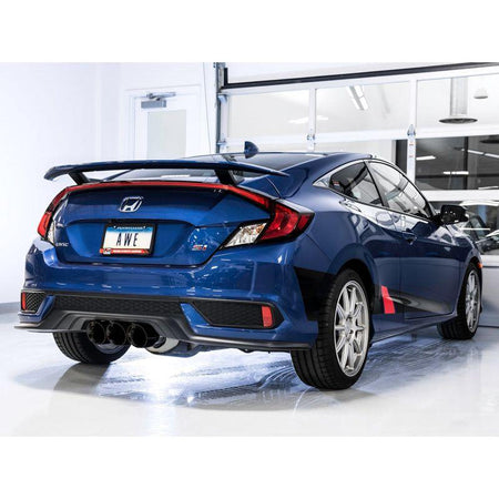 AWE Tuning 2016+ Honda Civic Si Touring Edition Exhaust w/Front Pipe & Triple Diamond Black Tips - NP Motorsports