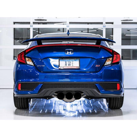 AWE Tuning 2016+ Honda Civic Si Touring Edition Exhaust w/Front Pipe & Triple Diamond Black Tips - NP Motorsports