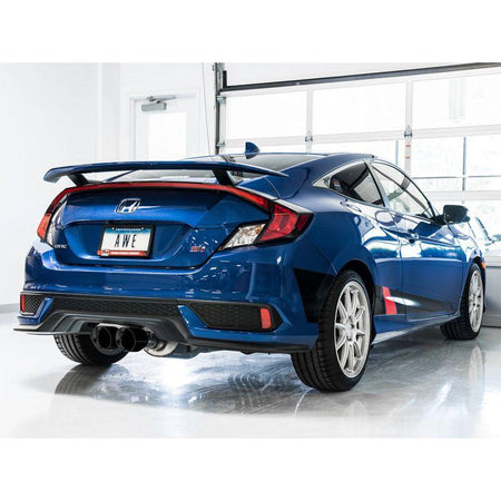 AWE Tuning 2016+ Honda Civic Si Track Edition Exhaust w/Front Pipe & Dual Diamond Black Tips - NP Motorsports