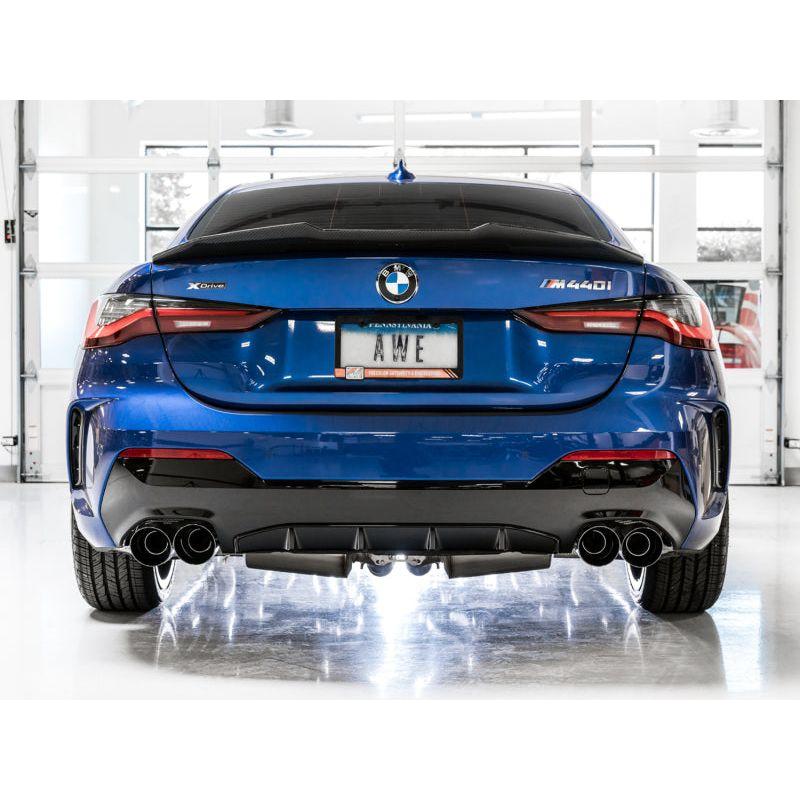 AWE Tuning 2019+ BMW M340i (G20) Resonated Touring Edition Exhaust - Quad Diamond Black Tips - NP Motorsports