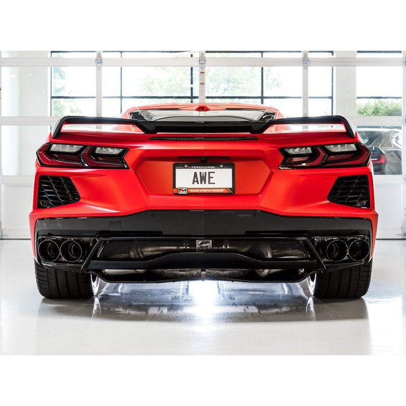 AWE Tuning 2020 Chevrolet Corvette (C8) Touring Edition Exhaust - Quad Diamond Black Tips - NP Motorsports