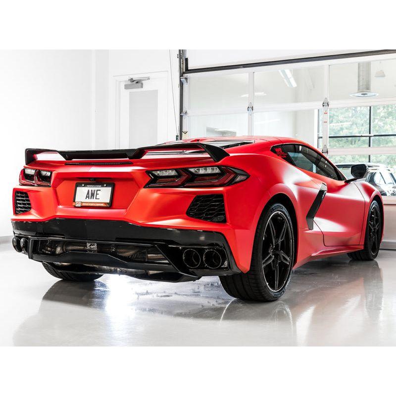 AWE Tuning 2020 Chevrolet Corvette (C8) Touring Edition Exhaust - Quad Diamond Black Tips - NP Motorsports