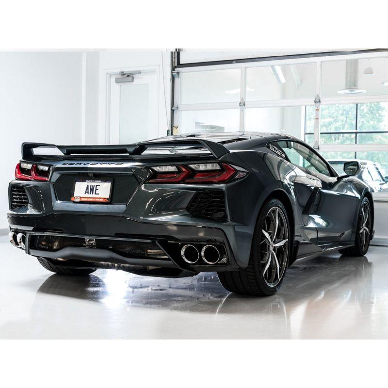 AWE Tuning 2020 Chevrolet Corvette (C8) Track Edition Exhaust - Quad Chrome Silver Tips - NP Motorsports