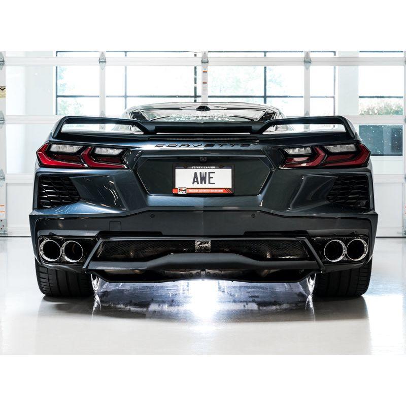 AWE Tuning 2020 Chevrolet Corvette (C8) Track Edition Exhaust - Quad Chrome Silver Tips - NP Motorsports